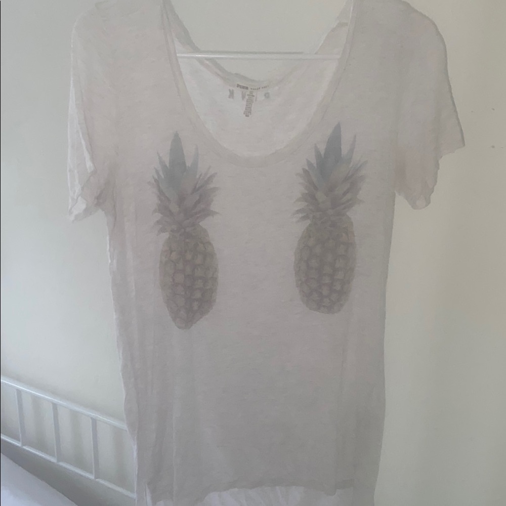 PINK Victoria's Secret Silver Short Sleeve T-Shirt